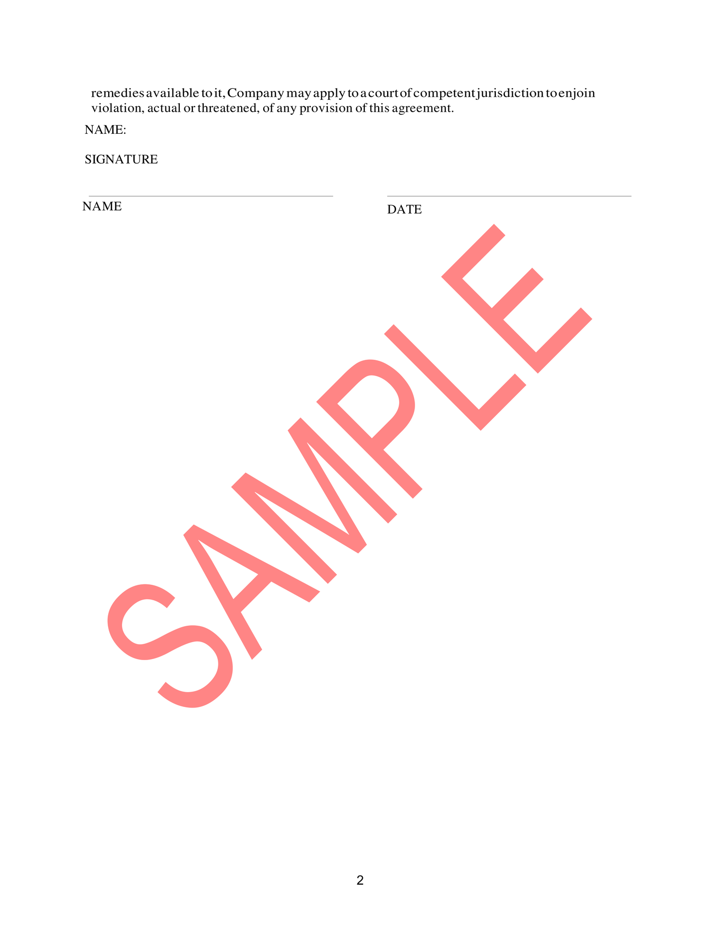 Non-disclosure agreement